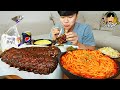 ASMR MUKBANG 치즈등갈비 치즈 퐁듀 해장파스타 먹방! FIRE NOODLE AND CHEESE BACK RIBS AND CHEESE FONDUE EATING SOUND!