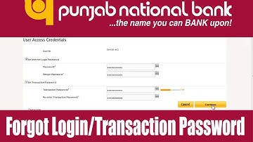 PNB Net Banking "Forgot Login/Transaction Password" How to Reset Online?