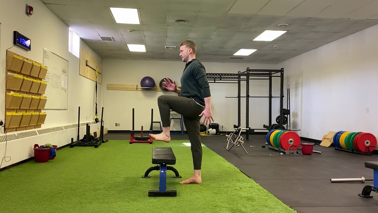 Standing Psoas hip lift off bench YouTube Standing Psoas hip lift off bench YouTube
