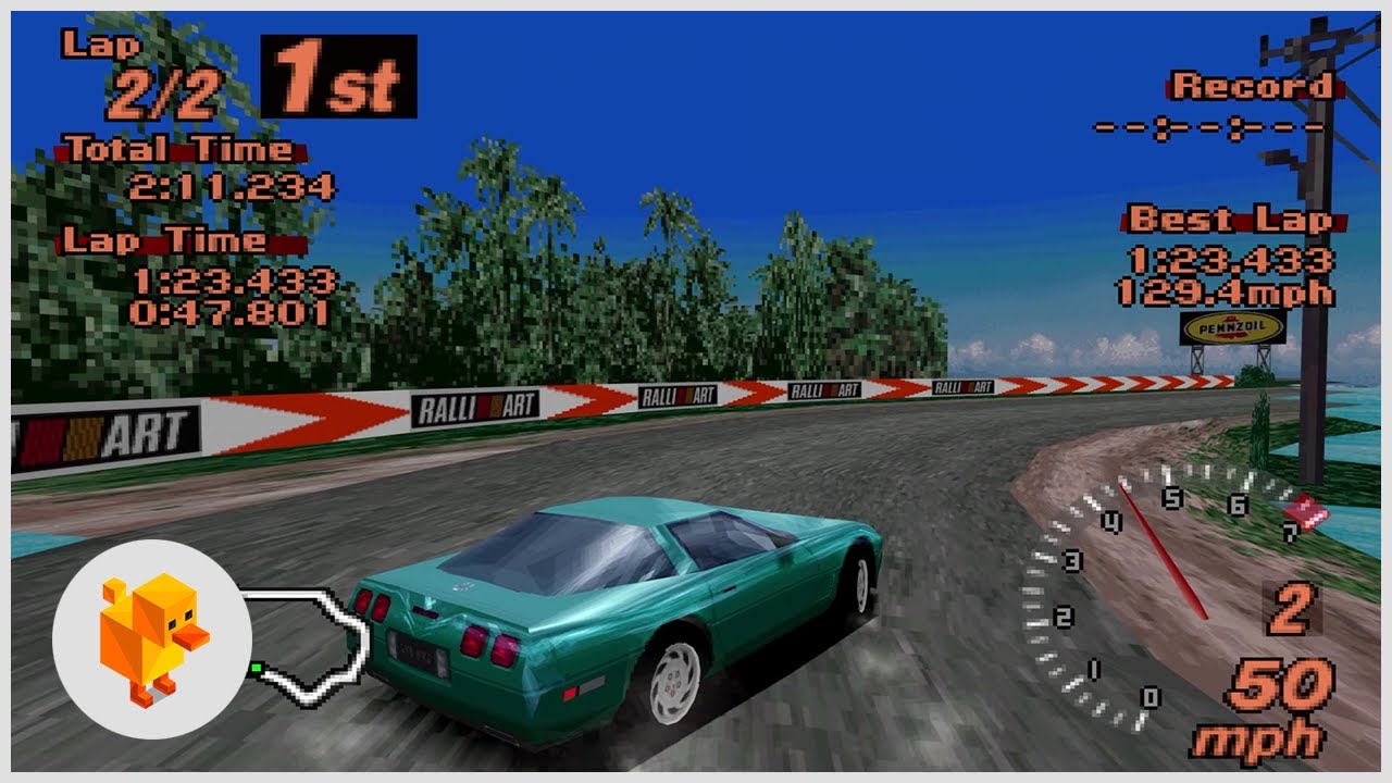 Gran Turismo 2 (PS1) Arcade Easy A Class on Tahiti Road DuckStation