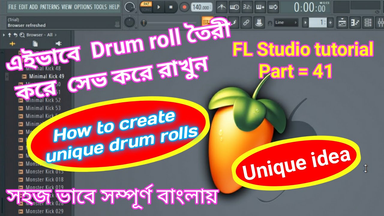 How to create unique Drum fill Fl Studio tutorial.Part = 41.এইভাবে Drum