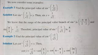 EX 2.1 EXAMPLE 1 TO 2 SOLUTIONS OF INVERSE TRIGONOMETRIC NCERT CHAPTER 2 FOR CLASS 12 TH