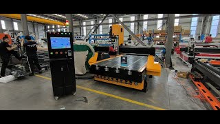 Blue Elephant 1530 ATC CNC machine test video and vacuum table suction test