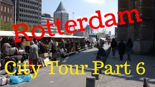 Rotterdam, The Netherlands.. Walking City Tour (Part6/12) Marketplace, Saturday market  4K