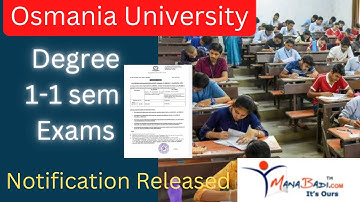 Osmania University Degree 1-1 sem exams 2023 notification released| Exam Fee Amount, Exam Date