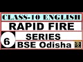 Rapid Fire Grammar and text questions | Class 10 BSE Odisha English | Board Exam Special-6