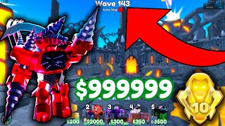 😳 OMG! WHAT!? 😳 145 WAVE IN ENDLESS MODE WITH Upgraded Titan Drill Man! 🔥 | Toilet Tower Defense