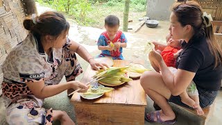 How to make delicious cakes from corn & break corn go sell | Trieu Thi Nhiem