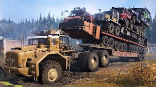 SnowRunner - Incredible Heavy Overload 5 Truck - Loading On Berliet T100 6x6 Low Loader Trailer