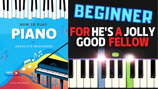 For He&#39;s a Jolly Good Fellow I Piano Tutorial Easy Sheet Music with Letters for Absolute Beginners