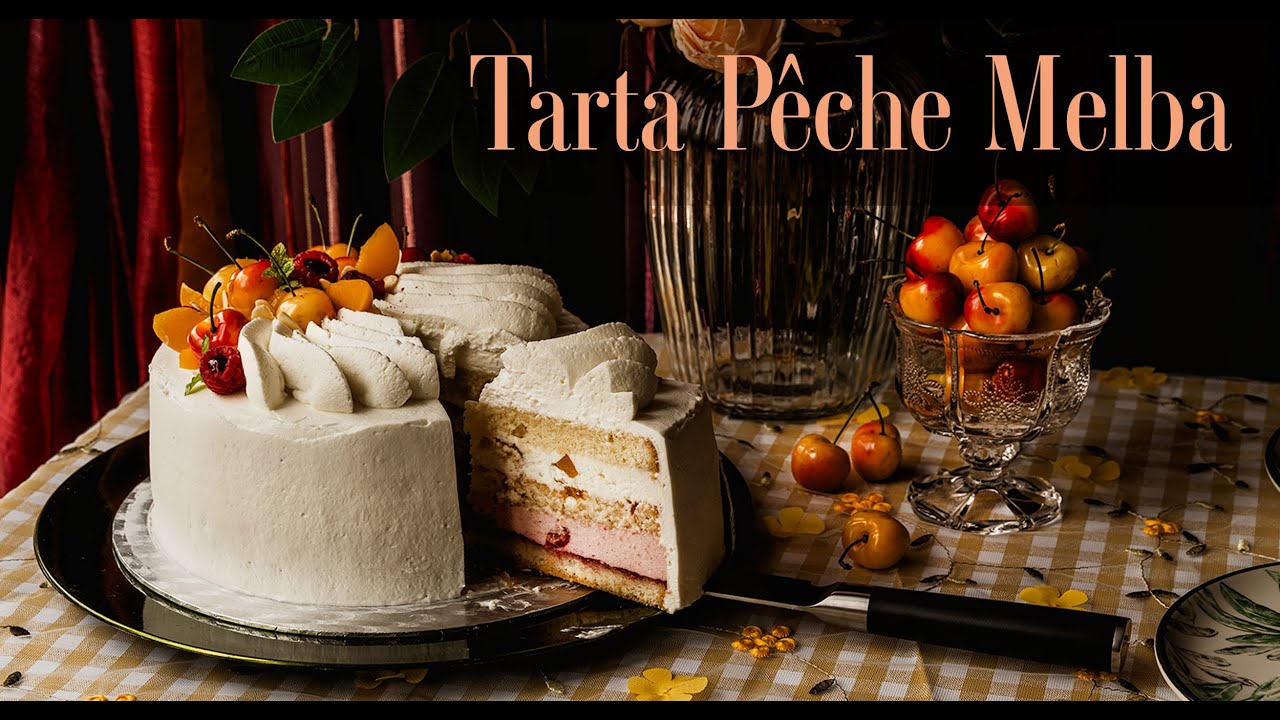 Tarta Pêche Melba