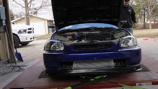 Dyno Tune For My Blue Hatch With UEL Turbo B18 GSR Neptune RTP