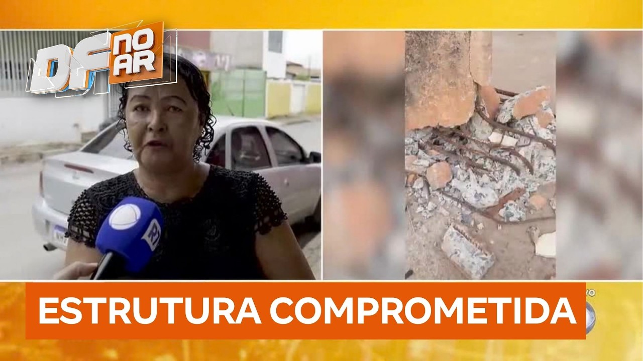 Moradores denunciam risco de queda de poste em área com grande circulação em Planaltina | DF no Ar