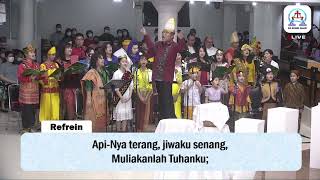 Apinya Berkobar Dlm Hatiku NKB104, choir arrangement Indra B Simanjuntak, Pentecost Sunday GKI Gunsa