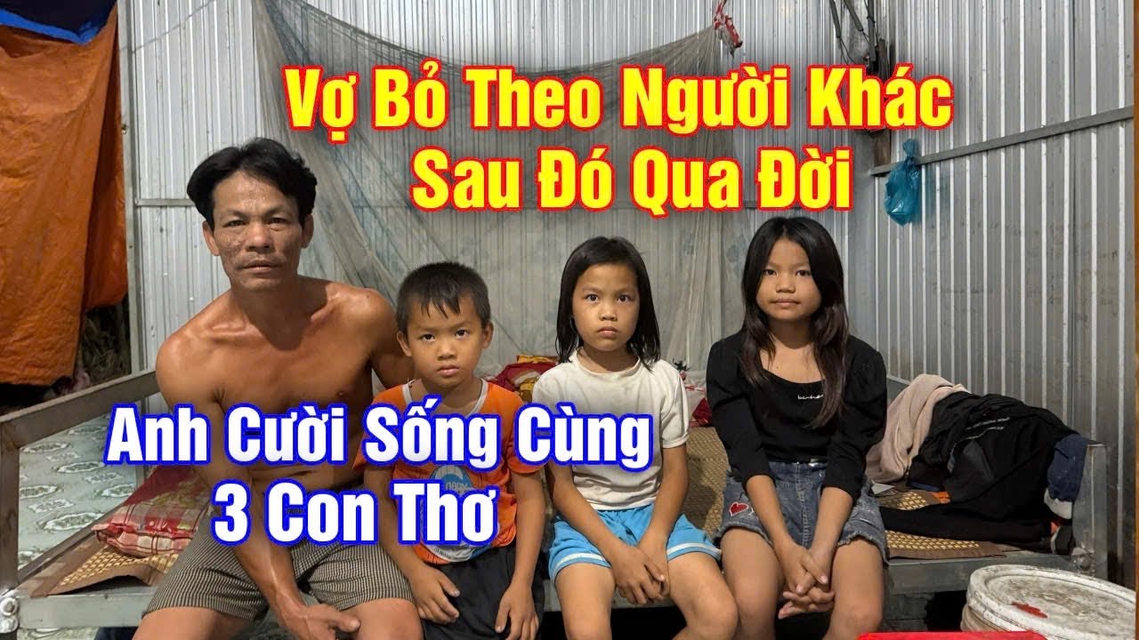 Anh Nguyễn Văn Cười sống cùng 3 con nhỏ, trong căn nhà tình thương. Các cháu thiếu thốn đủ thứ.