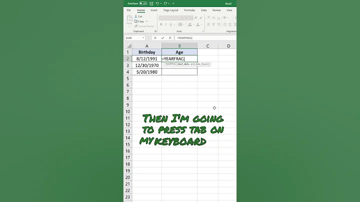 How to Calculate Age in Excel