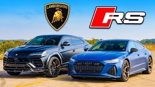 видео: Кто победит в заезде: Lamborghini Urus или же RS7 Performance? картинка: Кто победит в заезде: Lamborghini Urus или же RS7 Performance?