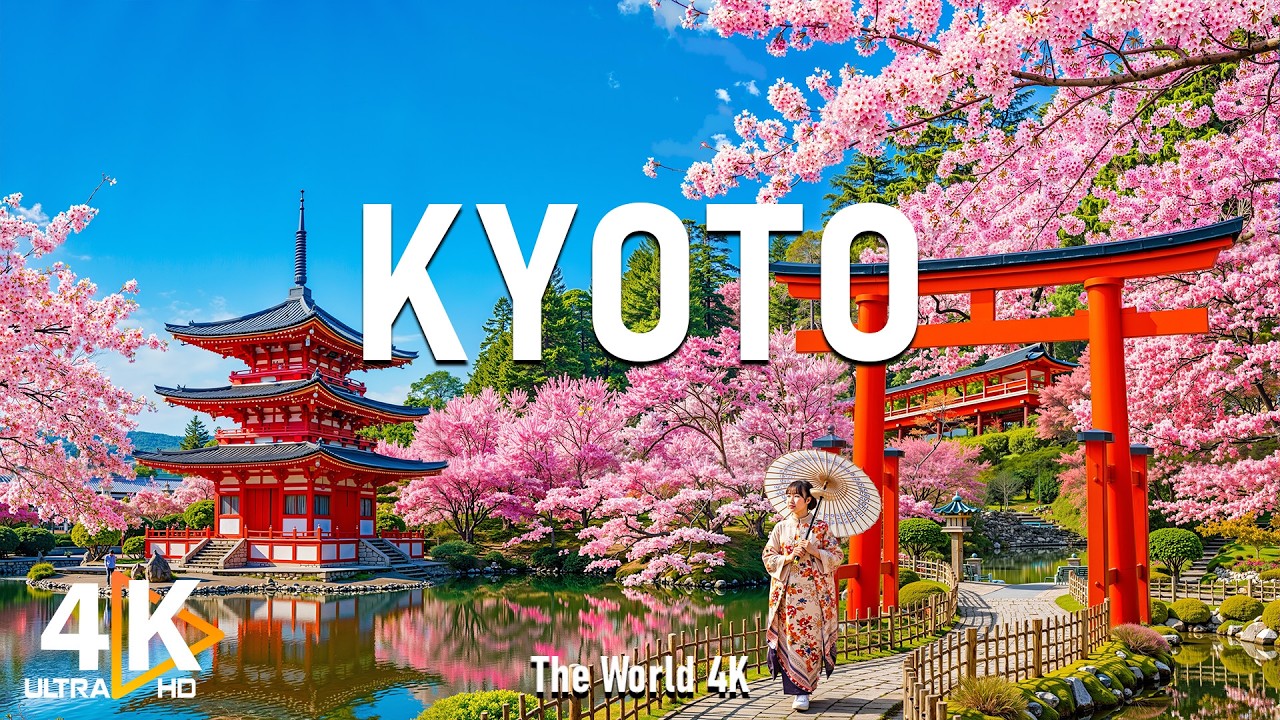 Spring in Kyoto 4K 🌸 Cherry Blossoms, Tranquil Temples & Historic Gardens