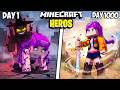 I Survived 1000 Days as MOVIE HEROS in Minecraft