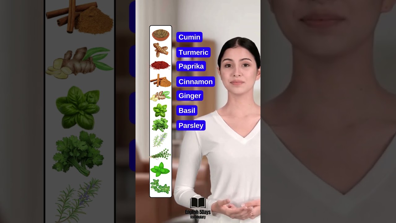 Herbs & Spices in English vocabulary with pictures