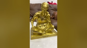 Tượng bác hồ ngồi đọc báo ở Việt Bắc bằng đồng 20x15x24cm nặng 3.5kg-3