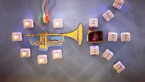 MakeyMakey Trumpet, SAM Labs Lights, and a Micro:bit V2 Entertainer