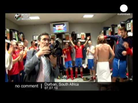 Queen Sofia Visiting The Spanish Team S Dressing Room No Comment