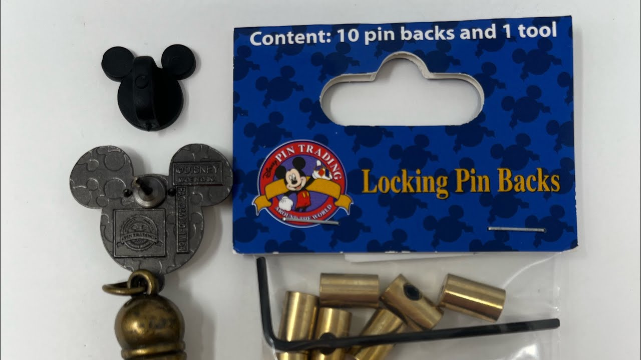 Disney Parks Authentic ✿ Metal Locking Pin Backs + Key ✿ Keep collectibles  safe!