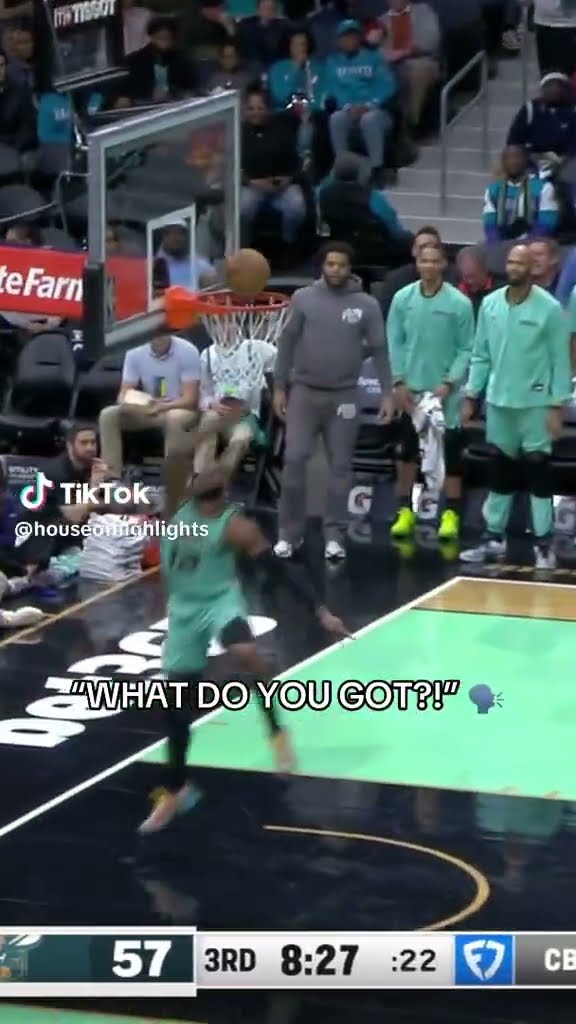 “WHAT DO YOU GOT?” #hoodnews #JoshOkogie #hornets #NBA #viralvideo #trending #layup #wtf #how #wow