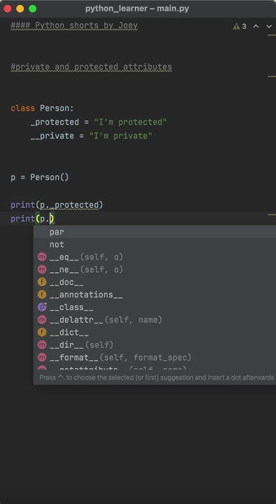 Think Python doesn't have private variables? Watch this # ...