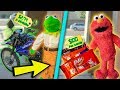 Kermit And Elmo The Door Salesmen! (Dirtbikes & Halloween Candy)