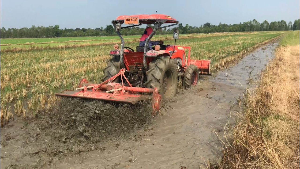 ปั่นนาน้ำ กับนาอันยาวๆ Kubota L5018 Ep2