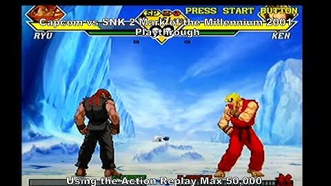 Capcom Vs SNK 2 Evil Ryu Playthrough using the Action Replay Max 50,000 cheat codes for Ps2 :D #Ps2