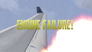 FlightGear: A330 Engine Failure, Crash Landing And Explosion!