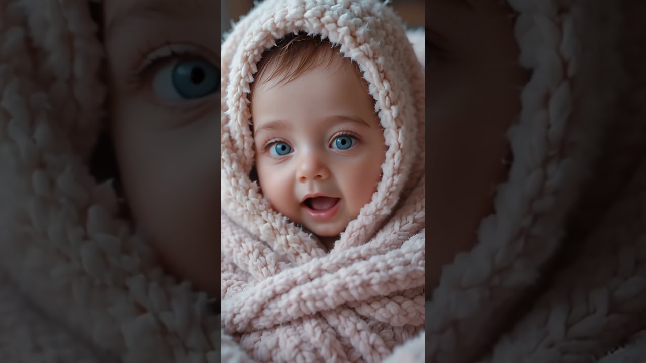 cute baby says papa for the first time 