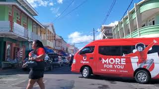 street views, Driving watching alot of red in Roseau Dominica , Nov 2022.check out 11:04 seconds