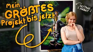 Mein aller erstes ÖLGEMÄLDE - Es war so viel Arbeit! 🧚‍♀️✨ | Künstlerin Testet Ölfarben!