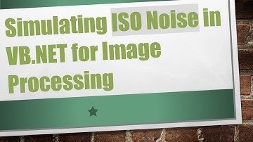 Simulating ISO Noise in VB.NET for Image Processing