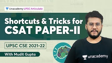 Shortcuts and Tricks for CSAT Paper-II | UPSC 2021-22 | By Mudit Gupta