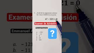 Pregunta de Examen de Admisión. Ecuaciones cuadráticas. #ceneval  #matematicas  #maths  #problemas screenshot 2