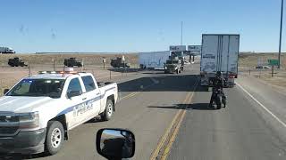 Trucker Escorted By Heavy Military Convoy