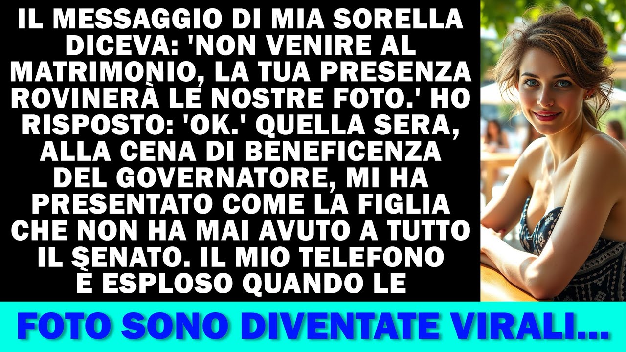 Mia sorella mi ha scritto: 'Non venire al matrimonio, ci farai vergognare'. Quella notte, il...
