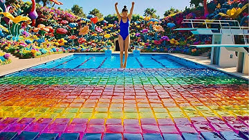 Which AI ASMR Pool Would You Choose?🌊 Relaxing & Satisfying 😍☺️