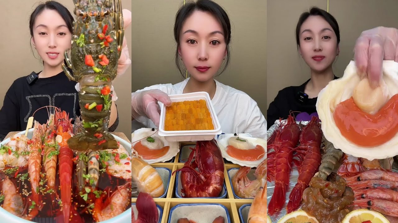 Yummy #497 Eat Lobster 🦞, Shrimp 🍤🦐, ..{ seafood 🦐 🦐 } #mukbang #seafood #delicious 