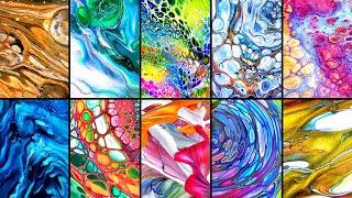 TOP 10 BEST Acrylic Pouring Techniques Abstract Fluid Art Compilation