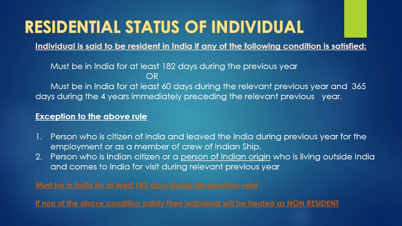 Know your residential status Video part 1 YouTube