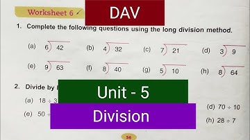 DAV class 3 maths unit 5 worksheet 6 - all questions solved |