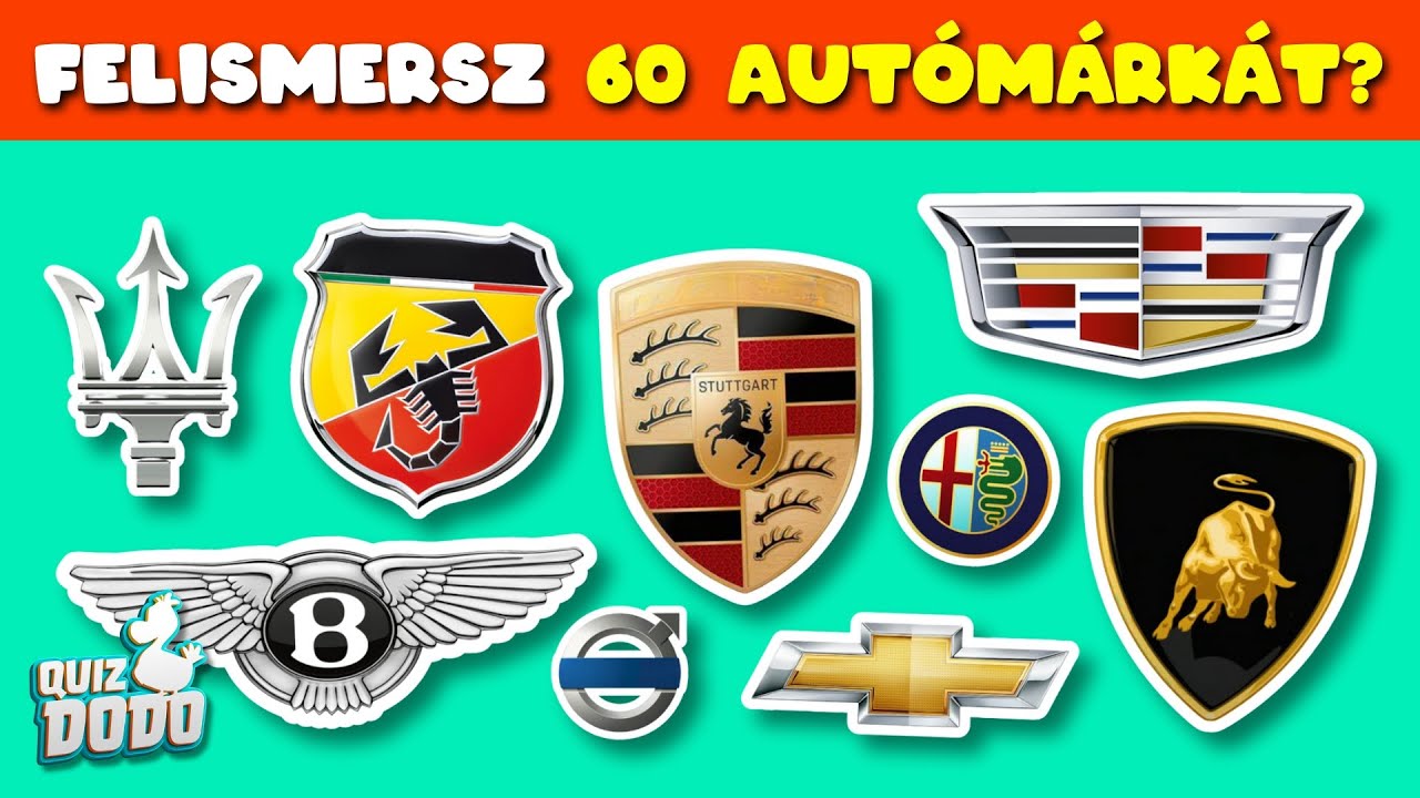 🚗 Te hány autómárkát ismersz fel? 🏁 | Autólogó kvíz 🏆