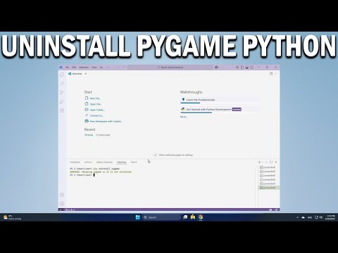 So deinstallieren Sie PyGame in VS Code. Entfernen Sie das PyGame-Modul
