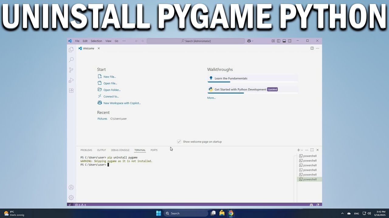 How To Uninstall PyGame in VS Code Remove PyGame Module